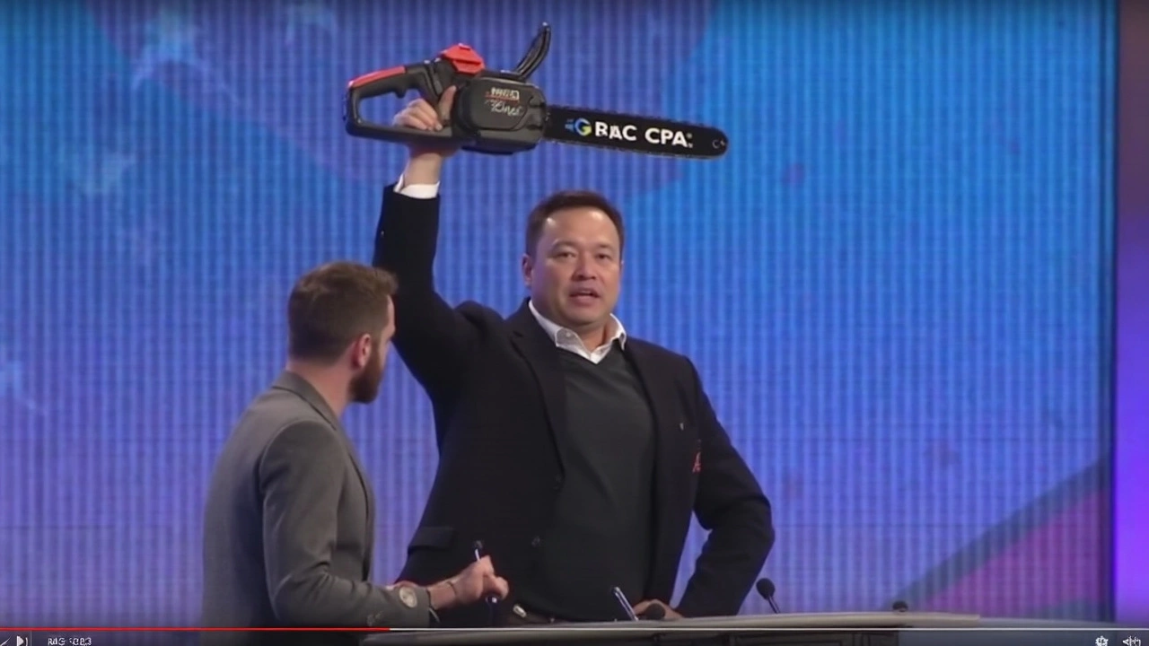 Elon Musk's Dramatic Entrance at CPAC 2025 with a Bejeweled Chainsaw